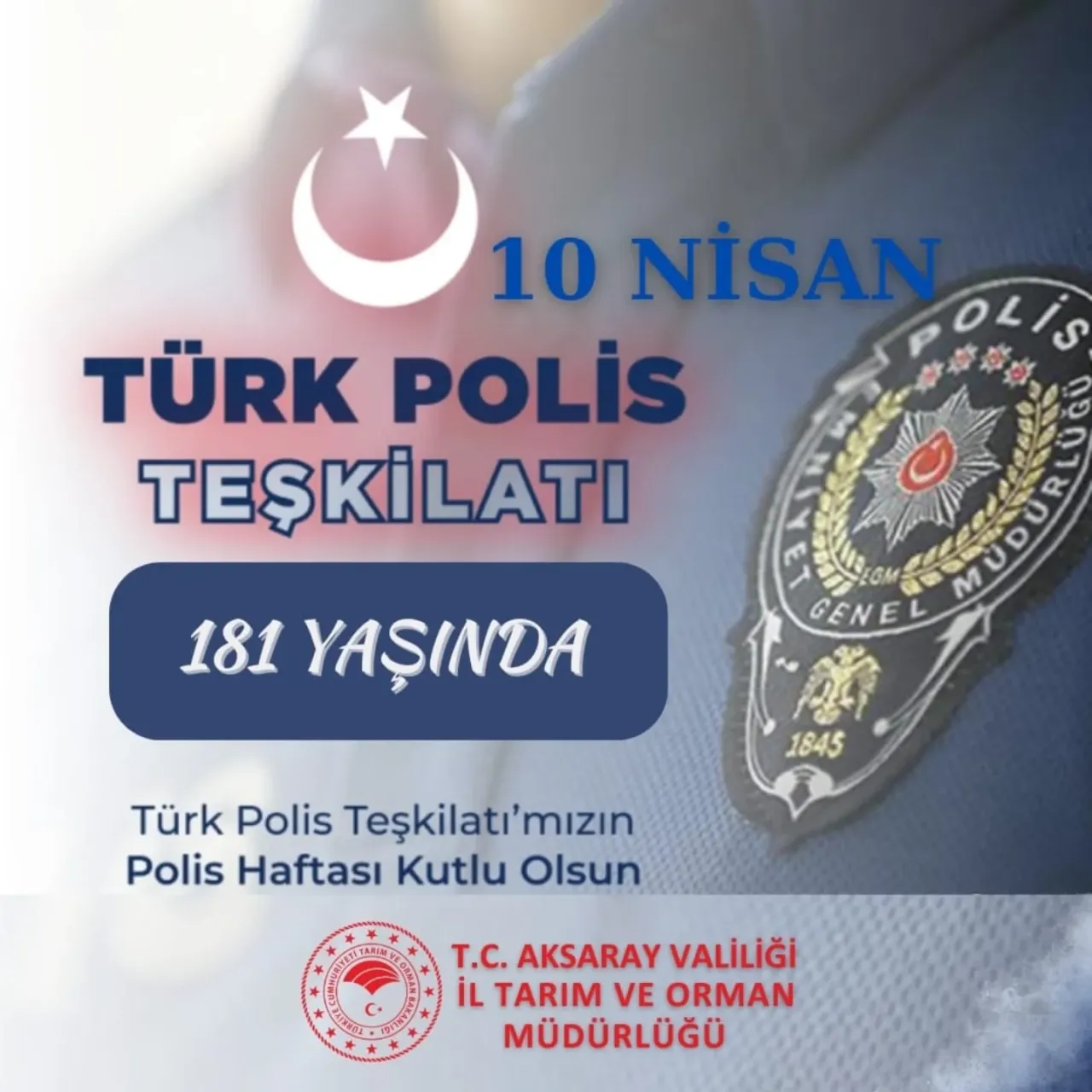 Aksaray Tarım İl Müdürü Demir'den Polis Haftası'nda Anlamlı Kutlama