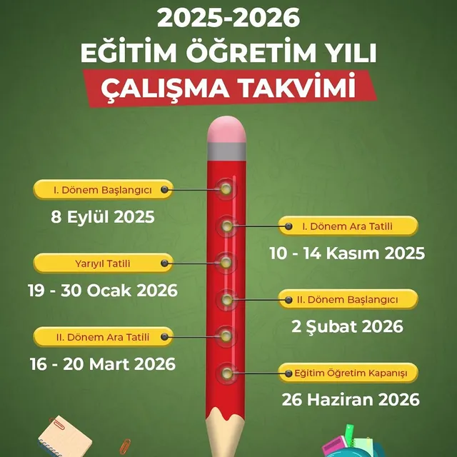 Aksaray'da 2025-2026 Eğitim Öğretim Yılı Çalışma Takvimi Yayımlandı