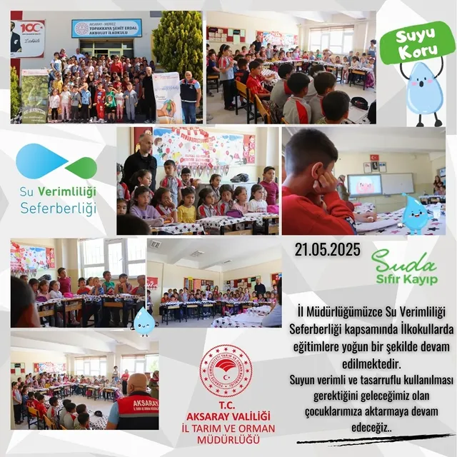 Aksaray'da İlkokullarda Su Verimliliği Eğitimi Hız Kazandı