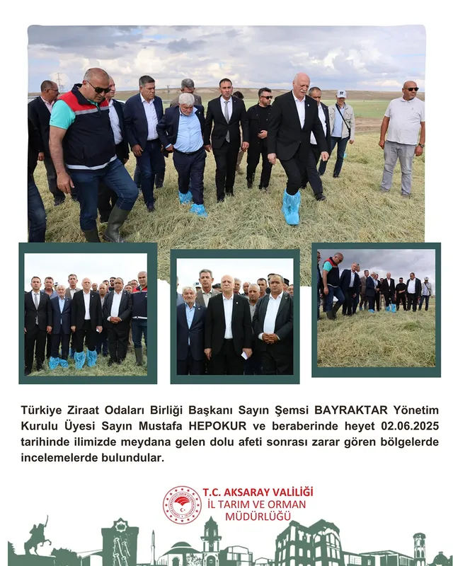 Aksaray'da Dolu Afeti Sonrası Hasar Tespiti İçin İnceleme Yapıldı