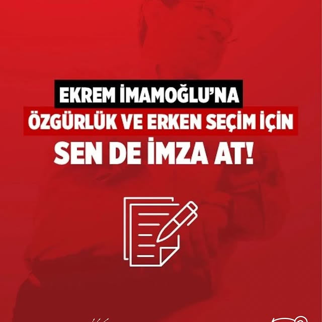 Ekrem İmamoğlu'na Özgürlük ve Erken Seçim Talebi İçin İmza Kampanyası Başlatıldı