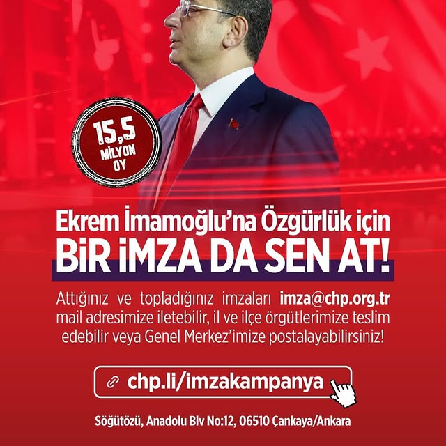 CHP'den Ekrem İmamoğlu İçin İmza Kampanyası Başlatıldı
