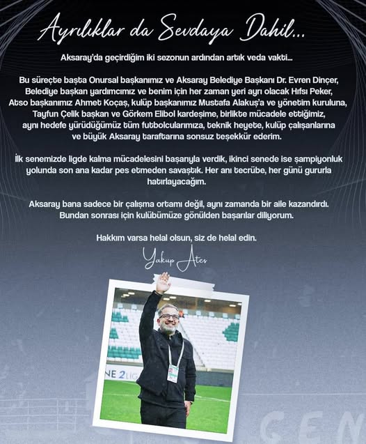Ersin Arslan Aksarayspor'dan Ayrıldı