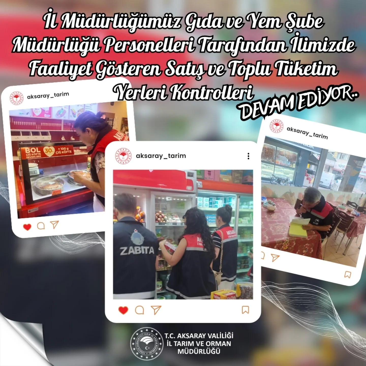 Aksaray'da Gıda ve Yem Denetimleri Devam Ediyor