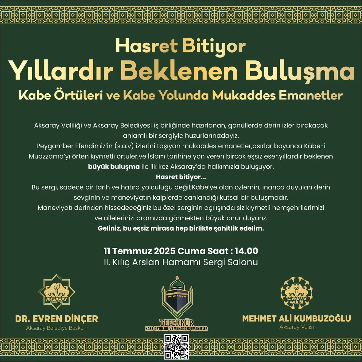 Aksaray'da Tarihi Sergi: Kutsal Emanetler ve Kâbe Örtüleri Halkla Buluşuyor