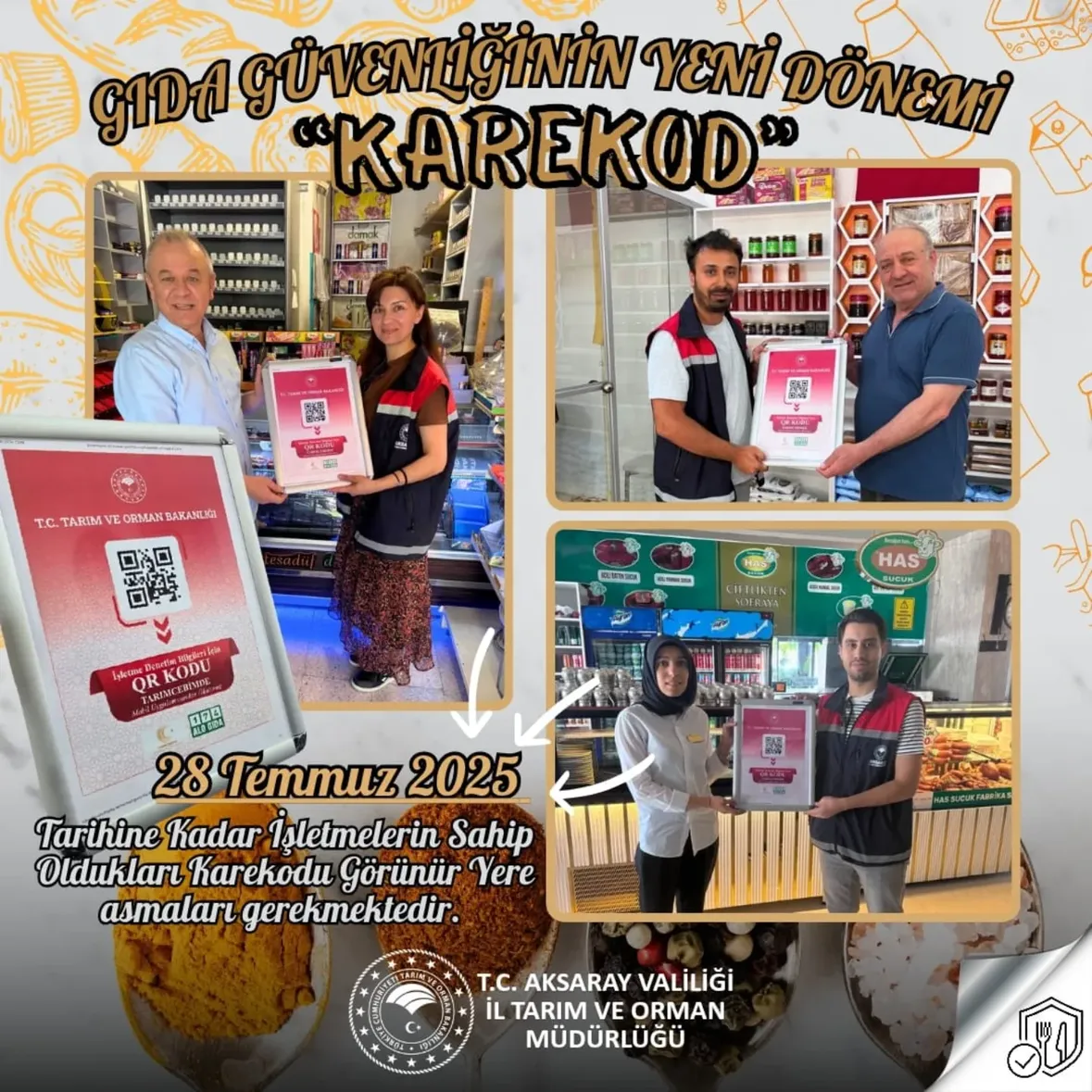 Aksaray'da Gıda Güvenliği Uygulaması Başladı: Karekod Zorunluluğu