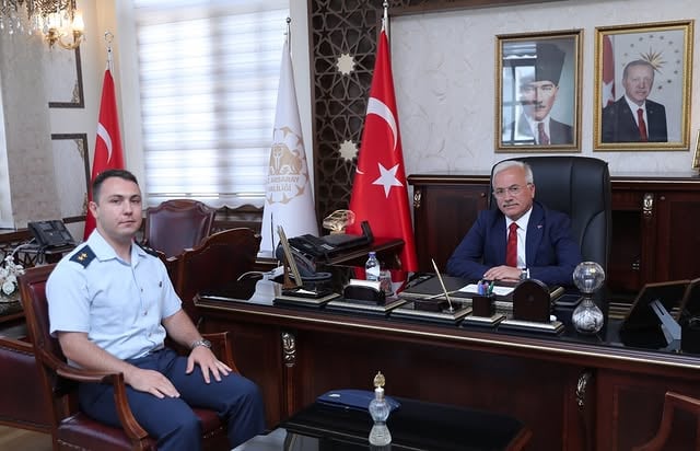 Aksaray Valisi Kumbuzoğlu, Görevine Atanan Üsteğmen Ceylan'ı Kabul Etti
