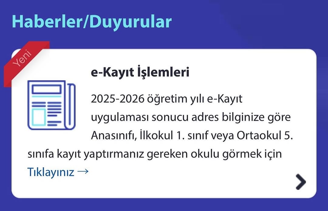 Aksaray'da 2025-2026 Eğitim Yılı Kayıt Sonuçları E-Okul'da