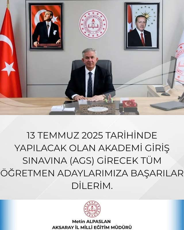 Aksaray Milli Eğitim'den Akademi Giriş Sınavı İçin Başarı Dilekleri