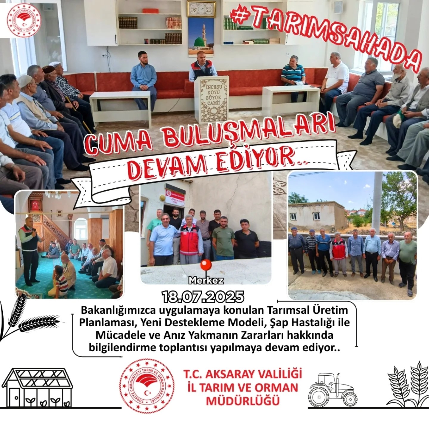 Aksaray'da Tarımsal Üretim Planlaması ve Destekleme Modeli Bilgilendirme Toplantısı Yapıldı