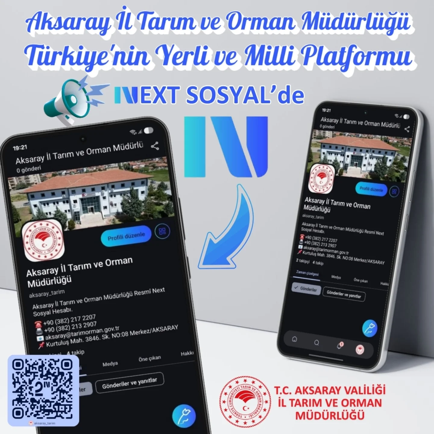 Aksaray Tarım ve Orman Müdürlüğü, Next Sosyal Platformunda Yerini Aldı
