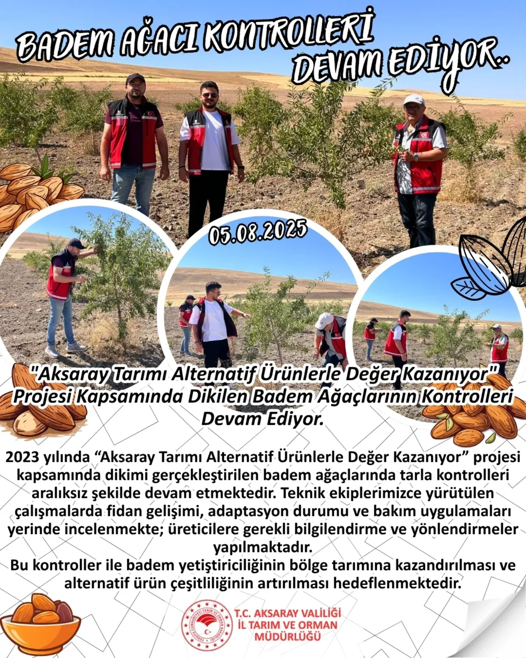 Aksaray'da Badem Yetiştiriciliği: Alternatif Tarım Projesiyle Umut Veren Gelişmeler