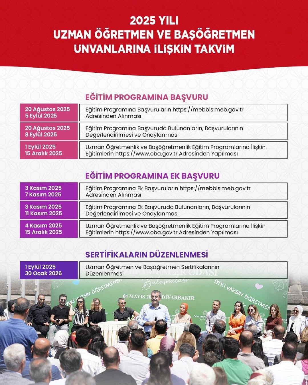 Uzman Öğretmenlik ve Başöğretmenlik Süreçleri İçin Takvim Açıklandı
