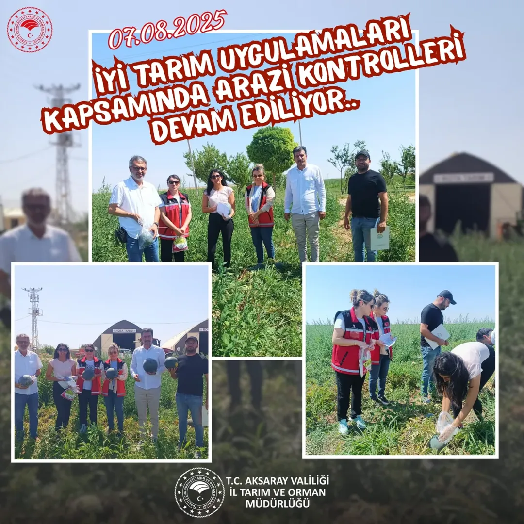 Aksaray'da İyi Tarım Uygulamaları Denetimi: Üreticiler Kaliteyi Kontrol Altında Tutuyor
