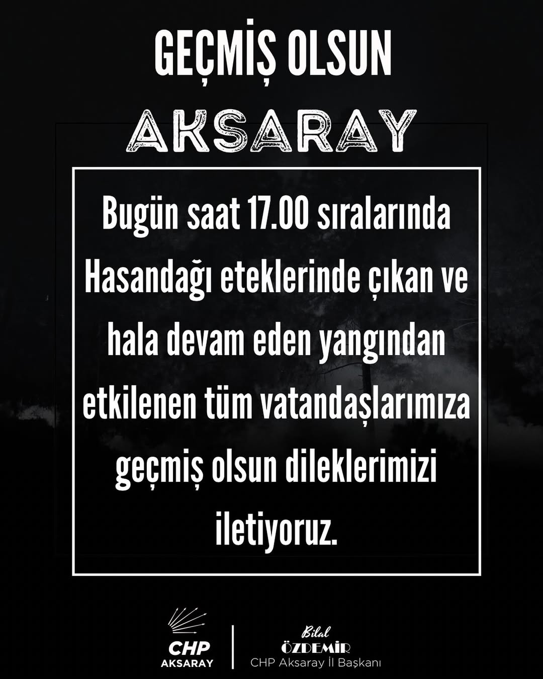 Hasandağı Eteklerinde Devam Eden Yangın: Aksaray'a Geçmiş Olsun Dilekleri