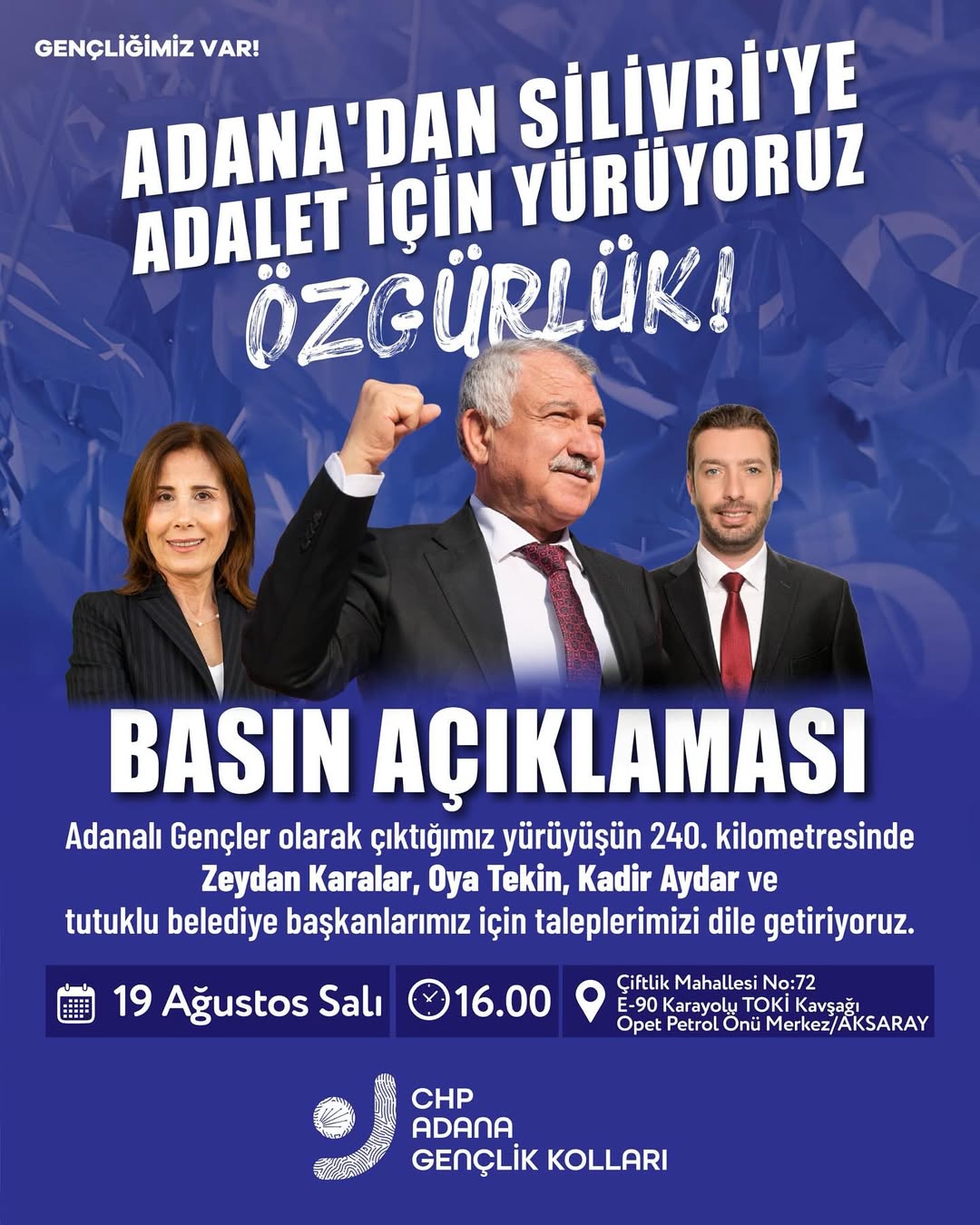 Adanalı Gençler, Tutuklu Belediye Başkanları İçin Yürüyüş Düzenledi