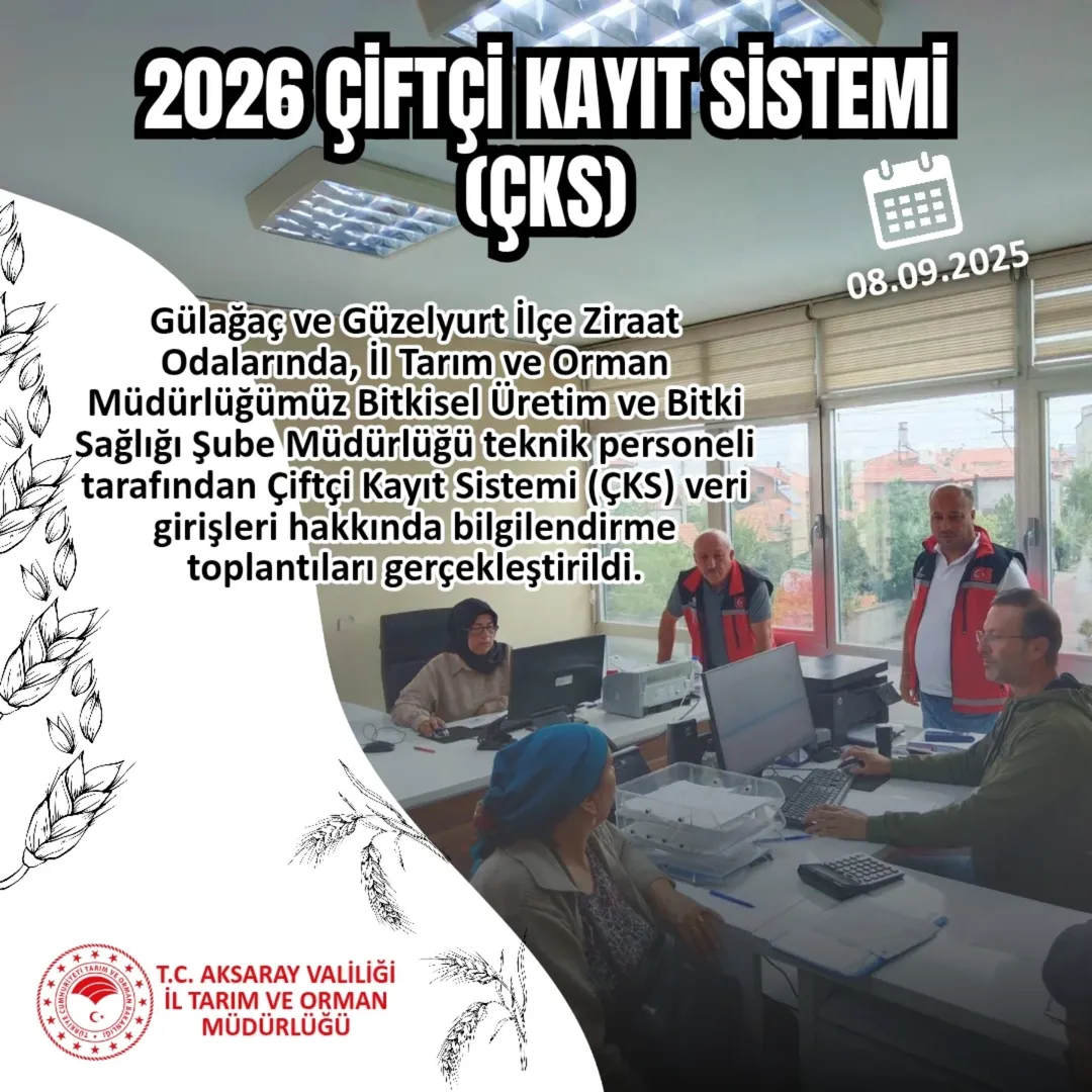 Aksaray'da Çiftçi Kayıt Sistemi Bilgilendirme Toplantıları Düzenlendi