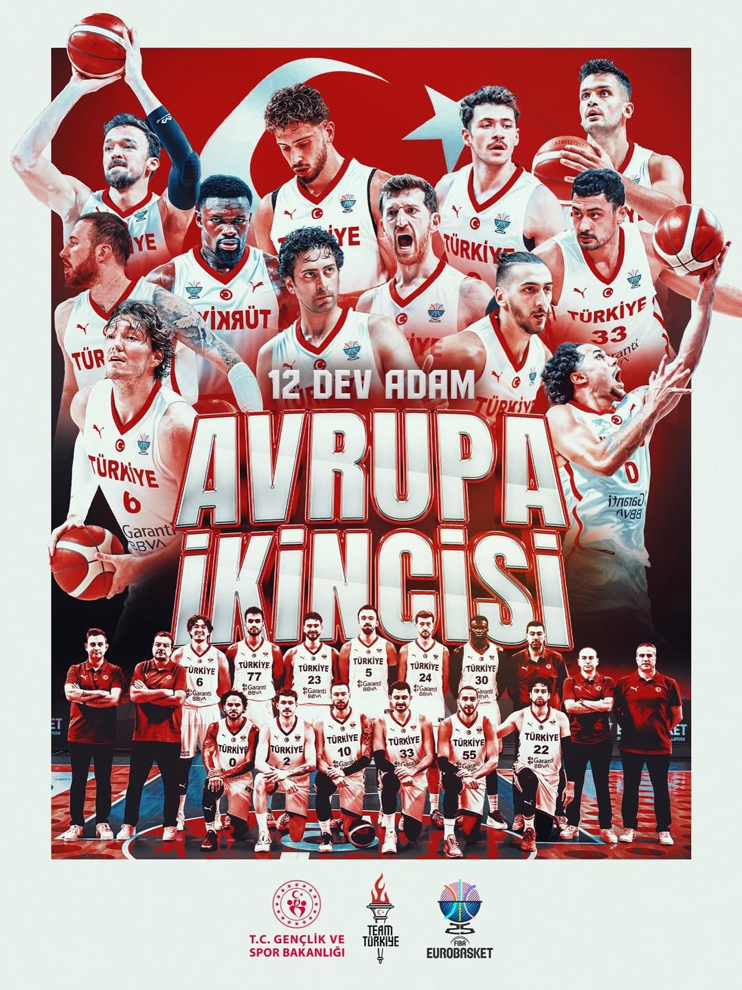A Milli Basketbol Takımı Avrupa Şampiyonası'nda İkincilik Elde Etti