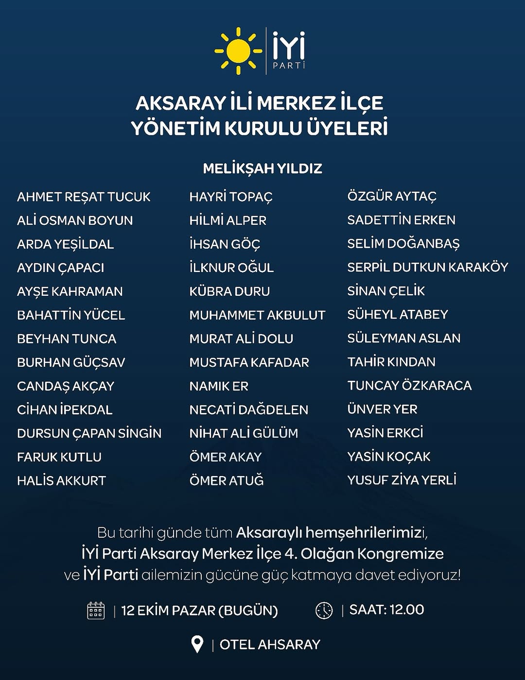Aksaray'da Siyasi Hareketlilik: Merkez İlçe Kongresi Bugün Yapılacak