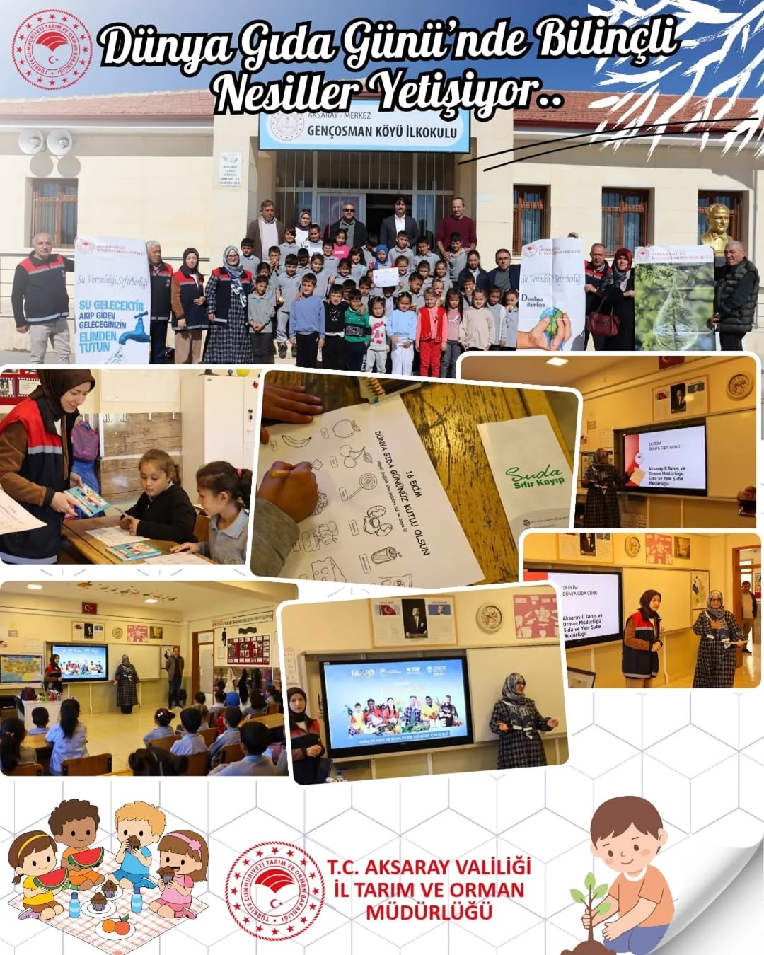 Aksaray'da Dünya Gıda Günü'nde Öğrencilere İsrafı Önleme Eğitimi