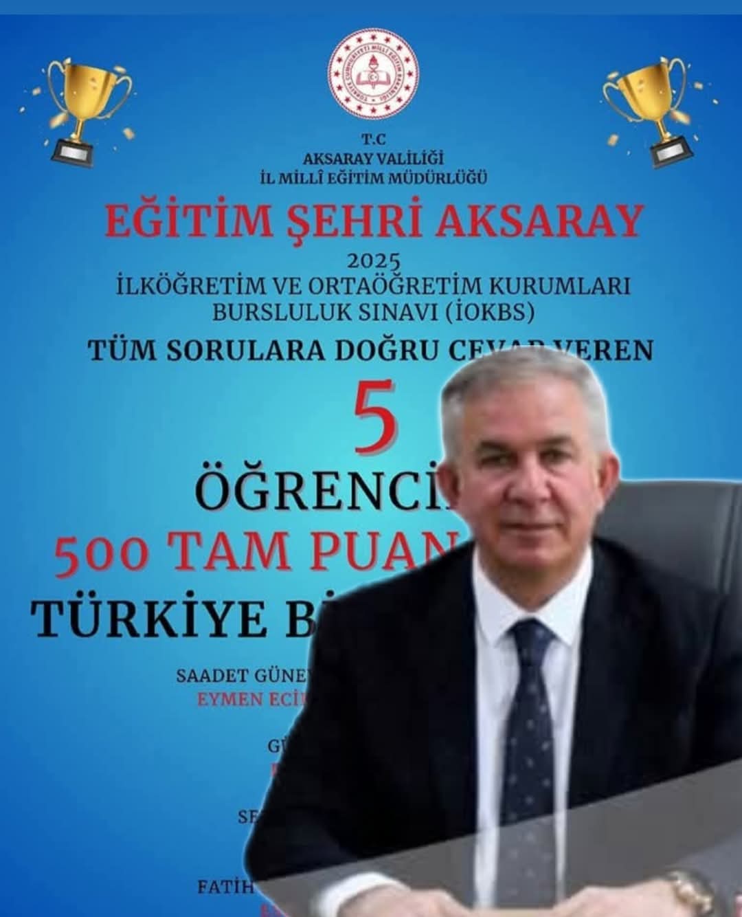 Aksaray’dan Bursluluk Sınavı’nda Tarihi Başarı: 5 Öğrenci Türkiye Birincisi Oldu!