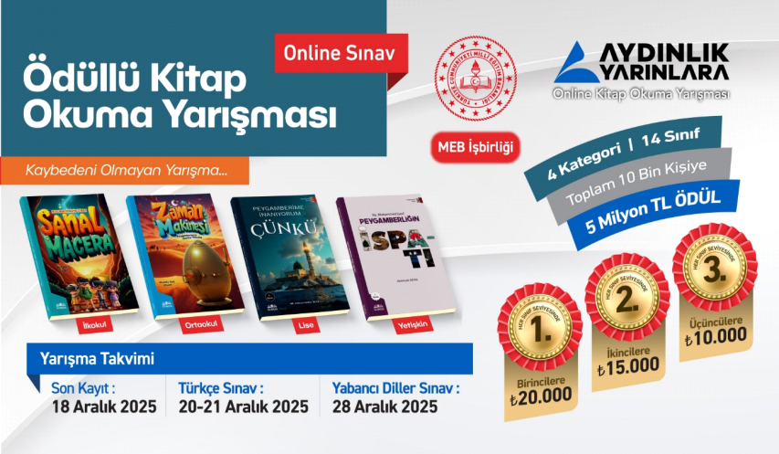 AYDINLIK YARINLARA KİTAP OKUMA YARIŞMASI BAŞLADI!